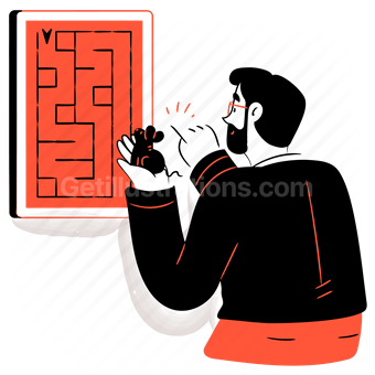 maze, mouse, man, presentation, project, people, animal